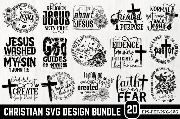 Christian Jesus Sleeve SVG Design Bundle