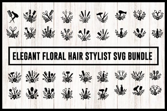 Elegant Floral Hair Stylist SVG Bundle