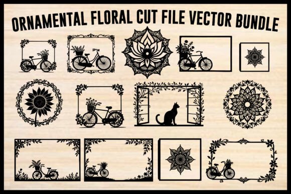 Floral Bicycle Frame Vector Bundle