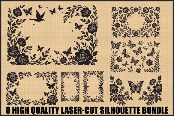 Floral Bird Frame Laser Cut Set