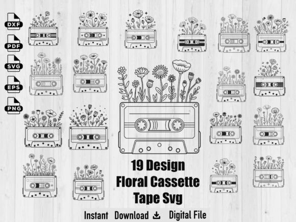 Floral Cassette Tape Svg, Vintage Soul