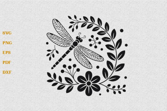 Floral Dragonfly SVG Boho Dragonfly SVG