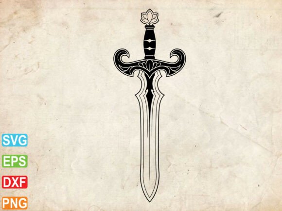 Floral Sword SVG: A Unique Embroidery Design