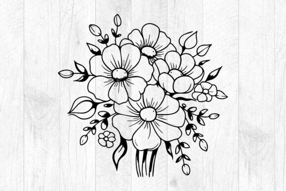 Flower Svg Files, Floral Bouquet Svg