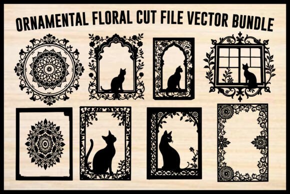 Ornamental Floral Laser Cut Lotus Vector