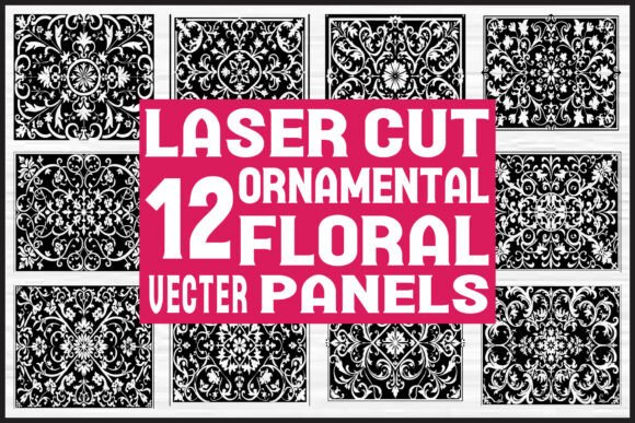 Ornamental Floral Panel SVG Set