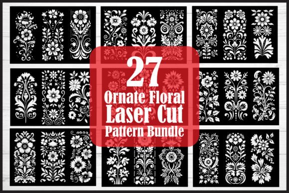 Ornate Floral Laser Cut Pattern Bundle