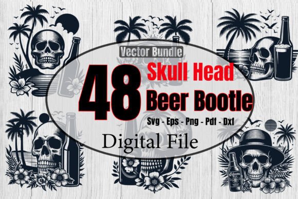 Skull Head with Beer Bootle Bundle