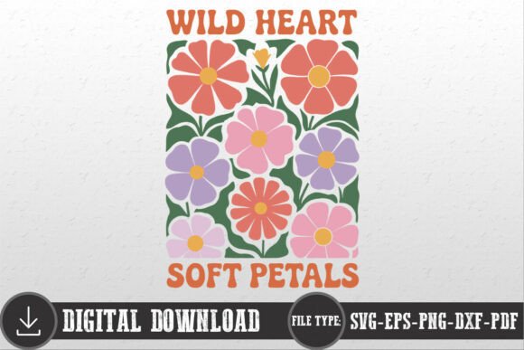 Wild Heart Soft Petals Floral Boho SVG